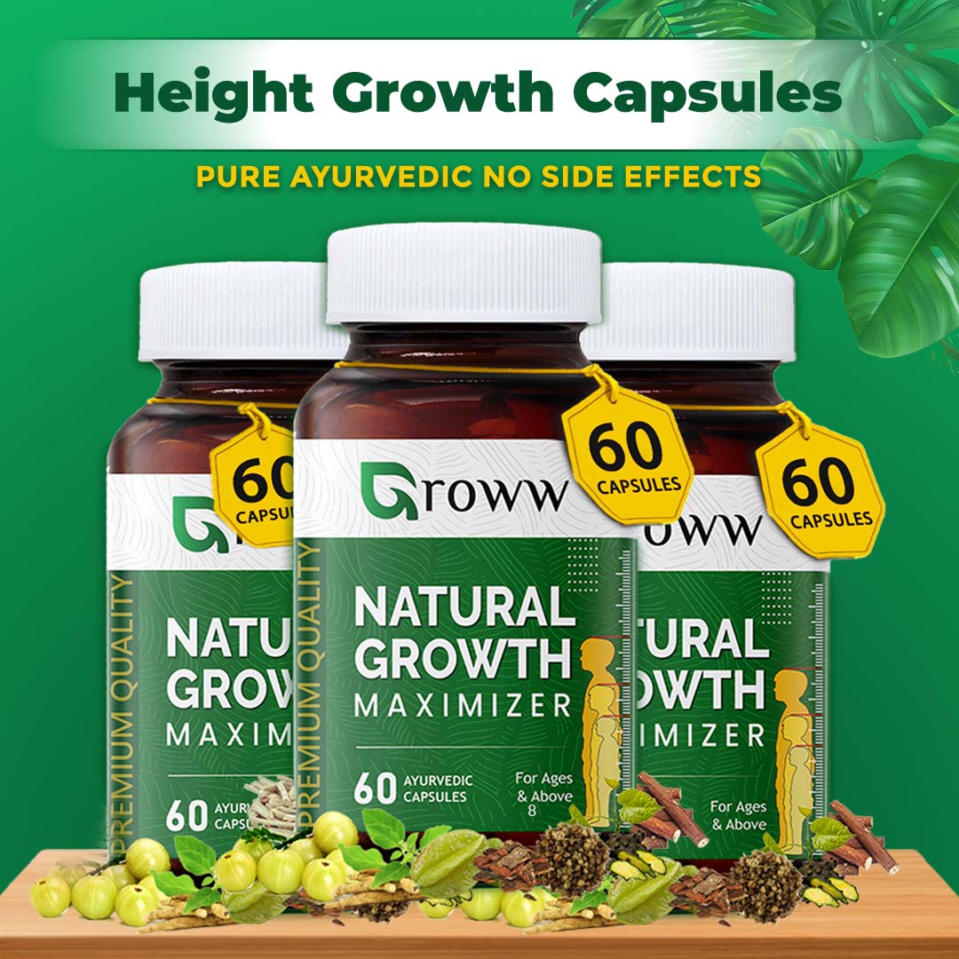 Height Growth supplement (Advanced Ayurvedic Formula with 100% Results) - 3 Bottles
